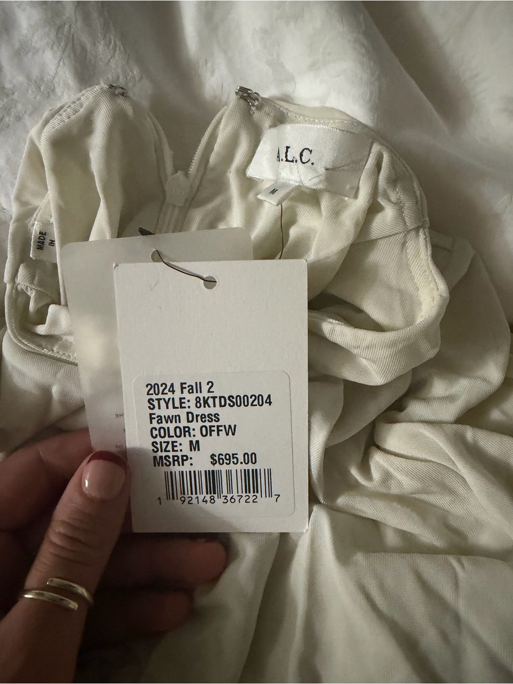 A.L.C. fawn ruched mesh maxi dress in off white color - Picture 5 of 7